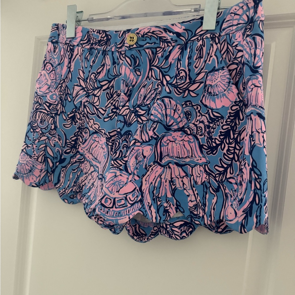 Lilly Pulitzer Buttercup Blue and Pink Knit Women Shorts - NWT